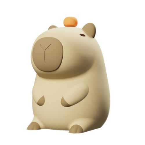 Litinliv Capybara Nachtlicht Kinder, Wiederaufladbare Animal Soft Silikon Touch Led Lampe mit Dimmbarkeit und Timer, 2 Stufige Helligkeit, Nachttischlampe Kinder Kinderzimmer Deko Baby Geschenk von Litinliv