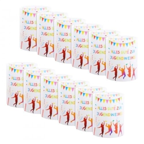 Litinliv Jugendweihe Windlicht Tischdeko 12pcs, Windlicht Tischlicht deko Alles Gute Zur Jugendweihe, PVC Windlicht Tischdeko Windlicht, Jugendweihe Deko, Windlicht Tischdeko für Teelichter Und Kerzen Litinliv Jugendweihe Windlicht Tischdeko 12pcs, Windlicht Tischlicht deko Alles Gute Zur Jugendweihe, PVC Windlicht Tischdeko Windlicht, Jugendweihe Deko, Windlicht Tischdeko für Teelichter Und Kerzen von Litinliv