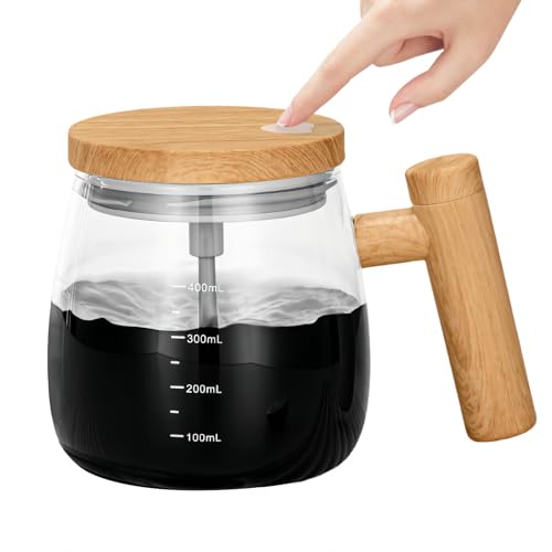 Litinliv Selbstrührende Tasse, 400ml Elektrischer Rührbecher mit Deckel, Hochgeschwindigkeits-Automatik für Kaffee, Milch, Proteinpulver - Tragbarer Kaffeebecher für Büro, Reise, Zuhause von Litinliv