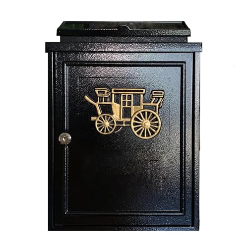 Briefkasten im Europäischen Stil Regensicherer Postkasten für Den Außenbereich Mehrere Muster Kreativer Postbox Zum Aufhängen von Zeitungen(Black-N), Litobnx, Black-e, von Litobnx