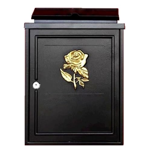 Briefkasten im Europäischen Stil Regensicherer Postkasten für Den Außenbereich Mehrere Muster Kreativer Postbox Zum Aufhängen von Zeitungen(Black-N), Litobnx, Black-f, von Litobnx