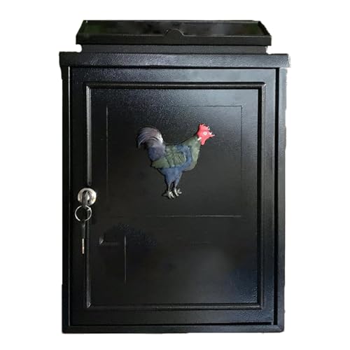 Briefkasten im Europäischen Stil Regensicherer Postkasten für Den Außenbereich Mehrere Muster Kreativer Postbox Zum Aufhängen von Zeitungen(Black-N), Litobnx, Black-i, von Litobnx