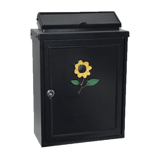 Briefkasten im Europäischen Stil Regensicherer Postkasten für Den Außenbereich Mehrere Muster Kreativer Postbox Zum Aufhängen von Zeitungen(Black-N), Litobnx, Black-o, von Litobnx