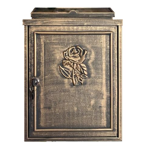 Briefkasten im Europäischen Stil Regensicherer Postkasten für Den Außenbereich Mehrere Muster Kreativer Postbox Zum Aufhängen von Zeitungen(Black-N), Litobnx, Metallic-c, von Litobnx