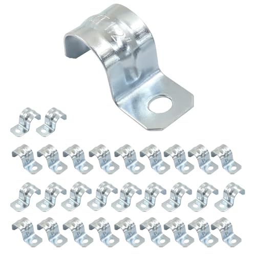 Litoexpe EMT-Rohrband, 1,27 cm (1/2 Zoll), beschichteter Stahl, robuste Einloch-Bandhalterung, Zink-Rohrschellen für EMT-Rohre, 30 Stück von Litoexpe
