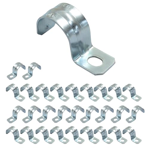 Litoexpe EMT-Rohrschellen aus beschichtetem Stahl, robust, Einloch-Halterung, Zink-Rohrschellen für EMT-Rohre, 30 Stück von Litoexpe