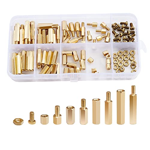 Litorange 180 Pieces M4 Male Female Hex Brass Spacer Standoff Screw Nut Threaded Pillar PCB Motherboard Assortment Kit Litorange 180 Pieces M4 Male Female Hex Brass Spacer Standoff Screw Nut Threaded Pillar PCB Motherboard Assortment Kit von Litorange