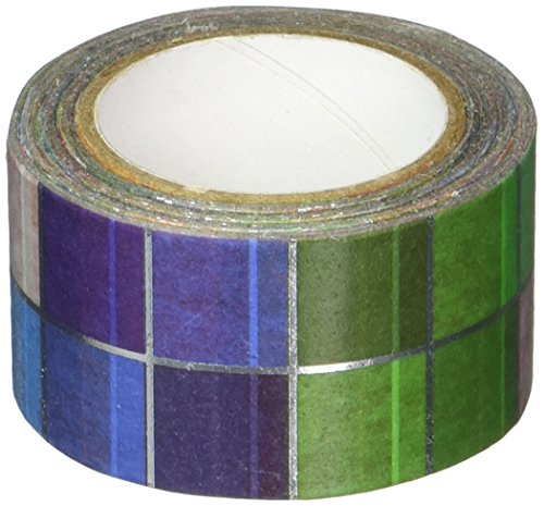 Little B Dekorative Folie Klebeband 25 mm x 10 Silber Folie Multi Color Squares von Little B