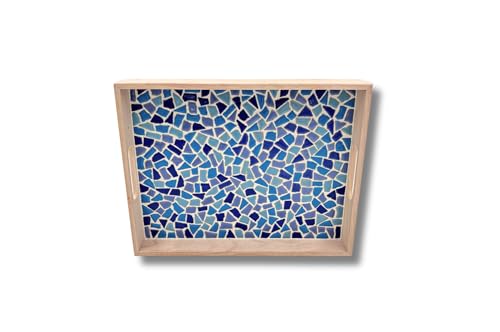 Little Creations Mosaik-Tablett Blau | DIY Bastelset für Erwachsene | Gestalte Dein eigenes Tablett | 33 x 25 x 5 cm | Nachhaltiges Design | Vielseitige Verwendungsmöglichkeiten von Little Creations