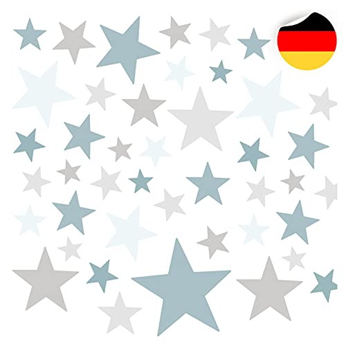 Little Deco 120 Sterne Wandtattoo Kinderzimmer Stars Wandsticker Set Aufkleber Wanddeko Spielzimmer Babyzimmer Kinder Schlafen Blau Hellgrau DL608 von Little Deco