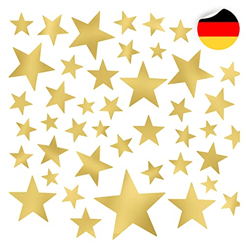 Little Deco 120 Sterne Wandtattoo Kinderzimmer Stars Wandsticker Set Aufkleber Wanddeko Spielzimmer Babyzimmer Kinder Schlafen Gold DL608 von Little Deco