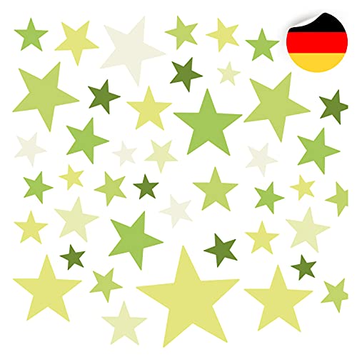 Little Deco 120 Sterne Wandtattoo Kinderzimmer Stars Wandsticker Set Aufkleber Wanddeko Spielzimmer Babyzimmer Kinder Schlafen Grün DL608 von Little Deco