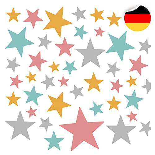 Little Deco 120 Sterne Wandtattoo Kinderzimmer Stars Wandsticker Set Aufkleber Wanddeko Spielzimmer Babyzimmer Kinder Schlafen Mint Gelb Rosa DL608 von Little Deco