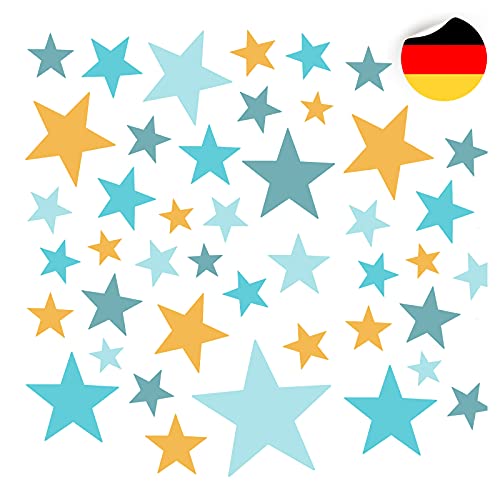 Little Deco 120 Sterne Wandtattoo Kinderzimmer Stars Wandsticker Set Aufkleber Wanddeko Spielzimmer Babyzimmer Kinder Schlafen Mint Gelb Türkis DL608 von Little Deco