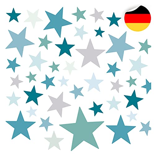 Little Deco 120 Sterne Wandtattoo Kinderzimmer Stars Wandsticker Set Aufkleber Wanddeko Spielzimmer Babyzimmer Kinder Schlafen Mint Grau DL608 von Little Deco