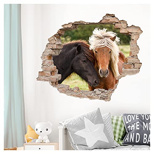 Little Deco 3D Wandtattoo Wandsticker Kinderzimmer Pferd Horse Wandaufkleber Spielzimmer Wanddeko Schlafzimmer Wandbild Loch in der Wand Kleinkind Poster DL632 von Little Deco