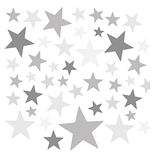 Little Deco 60 Sterne Wandtattoo Kinderzimmer Stars Wandsticker Set Aufkleber Wanddeko Spielzimmer Babyzimmer Kinder Schlafen Grau DL608 von Little Deco