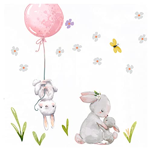 Little Deco Wandtattoo Tiere Ballon rosa Kinderzimmer Wandsticker Deko DL209-12 von Little Deco