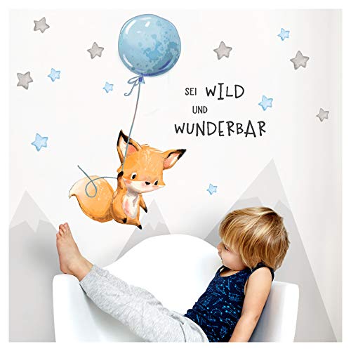 Little Deco Wandtattoo Tiere Fuchs & Luftballon Kinderzimmer Wandsticker DL316 von Little Deco