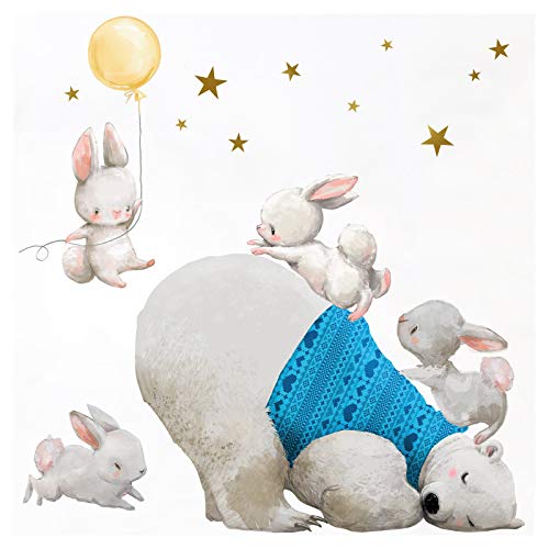Little Deco Eisbär mit Hasen und Ballon Gelb DL209-9 von Little Deco