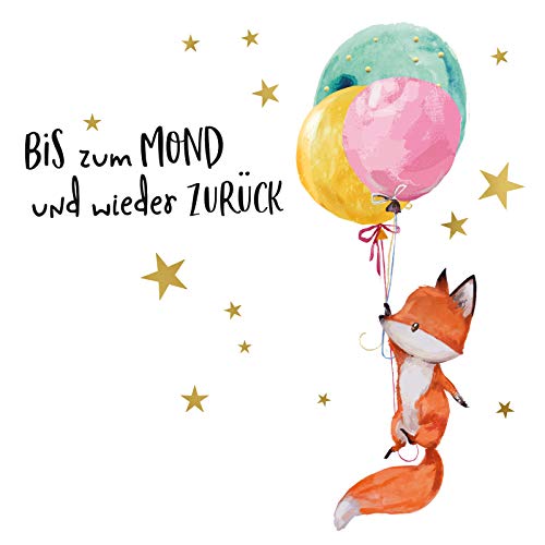 Little Deco Fuchs mit Ballon Spruch Bis zum Mond und wieder zurück DL207-3 von Little Deco