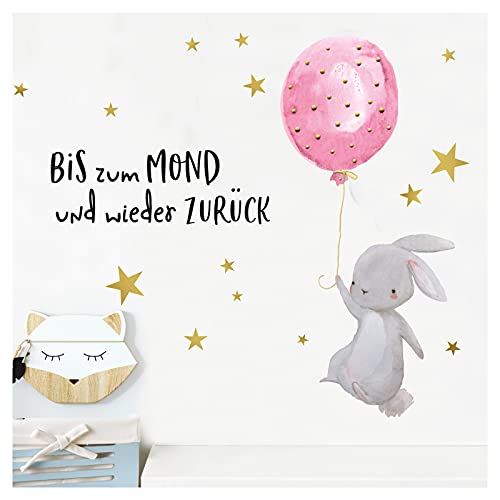 Little Deco Hase mit Ballon Spruch Bis zum Mond und wieder zurück DL207-2 Little Deco Hase mit Ballon Spruch Bis zum Mond und wieder zurück DL207-2 von Little Deco