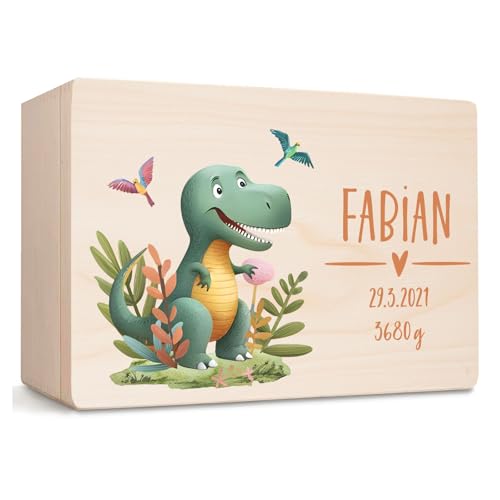 Little Deco Personalisierte Erinnerungsbox Baby, Erinnerungskiste für Jungen | L - 40 x 30 x 22 cm | Holzkiste mit Deckel, Geschenk zur Geburt & Taufe oder als Geburtstagsgeschenk XHL1026-02 von Little Deco