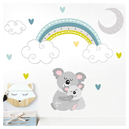 Little Deco Wandsticker Regenbogen & Koala Kinderzimmer Wandtattoo Deko DL499 von Little Deco