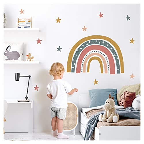 Little Deco Wandsticker Regenbogen mit Sterne Wandtattoo Kinderzimmer Wandaufkleber bunt Babyzimmer Deko DL919-3 von Little Deco
