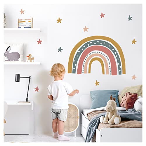 Little Deco Wandsticker Regenbogen mit Sterne Wandtattoo Kinderzimmer Wandaufkleber bunt Babyzimmer Deko DL919-4 von Little Deco