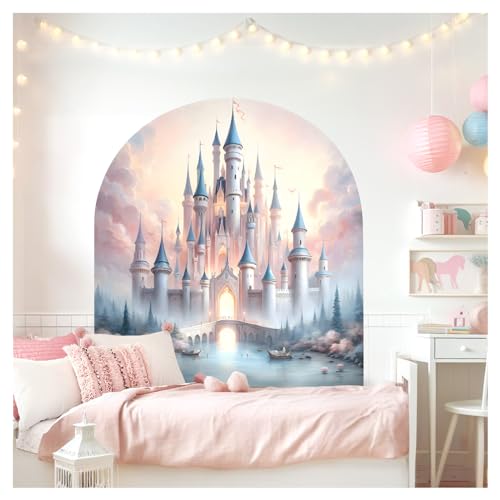 Little Deco Wandsticker Schloss Kinderzimmer Mädchen Wandtattoo Märchen Wandaufkleber für Babyzimmer rosa Schlafzimmer Wanddeko DL5048-04 von Little Deco