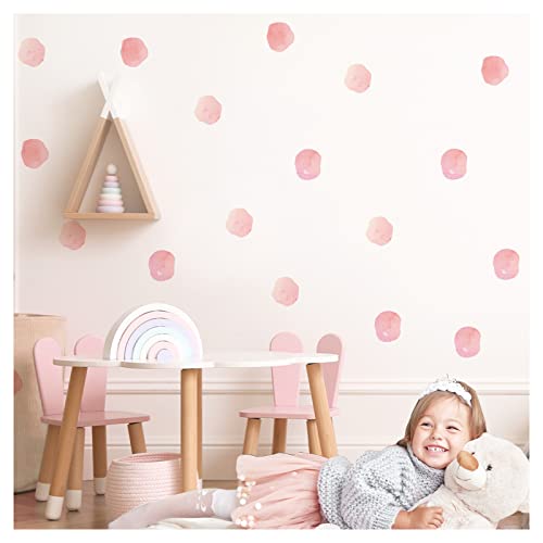 Little Deco Wandsticker Tupfen Set für Kinderzimmer Polka Dots zum Kleben Wandtattoo rosa Kreise Babyzimmer Wohnzimmer Wandaufkleber Wanddeko DL968-01 von Little Deco