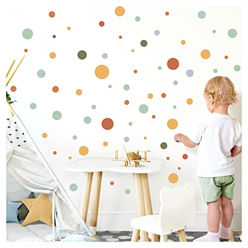 Little Deco Wandtattoo 120 Stück Kreise Set Wandsticker Punkte Mint gelb rot Kinderzimmer Babyzimmer Wandaufkleber Dots DL899-2 von Little Deco