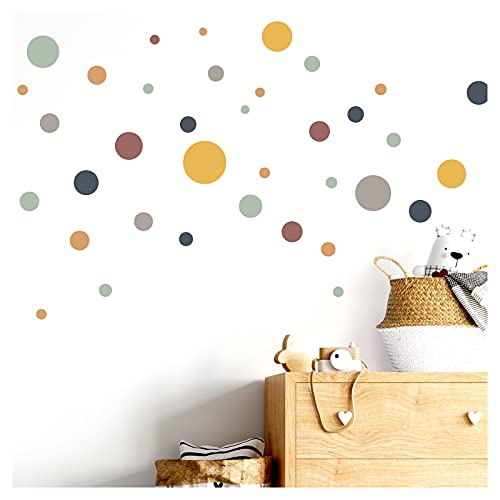 Little Deco Wandtattoo Wandsticker Kinderzimmer Jungen Mädchen 86 Kreise blau gelb Mint Wandaufkleber Punkte Spielzimmer Wanddeko Dots Babyzimmer Wandbild DL697-1 von Little Deco