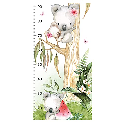 Little Deco Wandtattoo Wandsticker Mädchen Messlatte | 150 cm Koala | Waldtiere Kinder Spielzimmer Kinderzimmer Aufkleber Babyzimmer Wanddeko DL549 von Little Deco