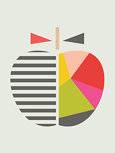 Little Design Haus "Geometric Apple, 30 x 40 cm, Leinwanddruck von Little Design Haus