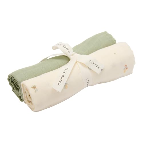 Little Dutch TE51894030 Musselin Swaddle Tücher 2er Set Forest Treasures & Sage - Forest Friends (70x70 cm) von Little Dutch
