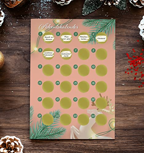 Adventskalender zum rubbeln und selbst schreiben - Rubbeladventskalender für Freundin, Freund und Paare - A4 Rubbelkalender - Weihnachtskalender von Little Fairy Tales