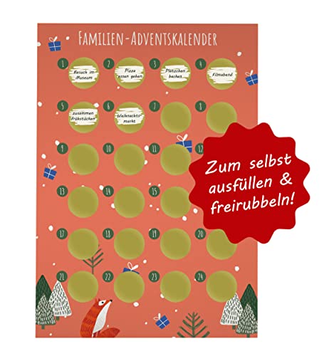 Adventskalender zum rubbeln und selbst schreiben - Rubbeladventskalender für die ganze Familie - A4 Rubbelkalender - Weihnachtskalender von Little Fairy Tales