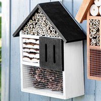 Insektenhotel, ca. 27,3 x 9 x 30 cm, Weiß/Schwarz von Little Friends