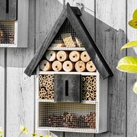 Insektenhotel, ca. 29,7 x 9 x 42 cm - Weiß/Schwarz von Little Friends