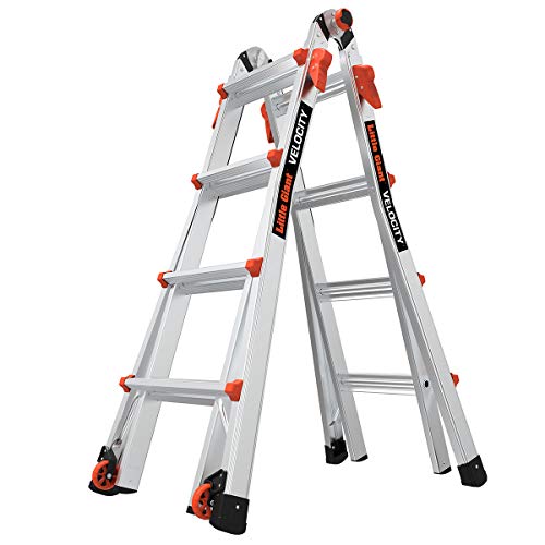 Little Giant Leitern, Geschwindigkeit mit Rädern, M17, 4,2 m, Multi-Positions-Leiter, Aluminium, Typ 1A, 136 kg Gewichtsklasse (15417-001) von Little Giant