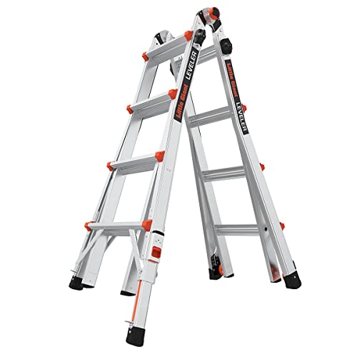 Leveler Aluminum Articulated extendable Ladder with Ratchet Levelers (M17 4x4 Steps) von Little Giant