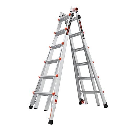 Leveler Aluminum Articulated extendable Ladder with Ratchet Levelers (M26 4x6 Steps) von Little Giant