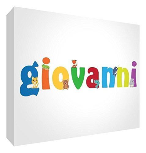 Little Helper Dekoratives Bild für Baby/Taufe, Geschenkidee, personalisierbar, mit Namen für Jugendliche Giovanni 7,4 x 10,5 x 2 cm, mehrfarbig von Little Helper