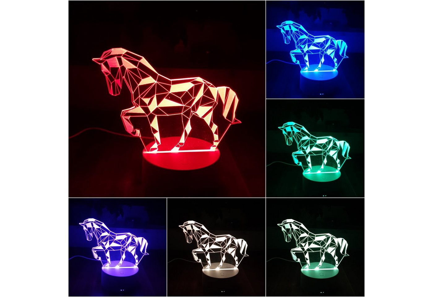 Little Lorien Nachtlicht Kindernachtlicht Pferd Multicolor mit 16 Farben für Mädchen und Jungen, 16 Farbe von Little Lorien