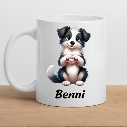 Little Mathilda Border Collie Tasse Keramik personalisierte Tasse Hund mit Namen Geschenk für hundebesitzer Hundemama und Hundepapa Border Collie Hund Tierliebhaber Tasse Hundebesitzer mit Spruch von Little Mathilda