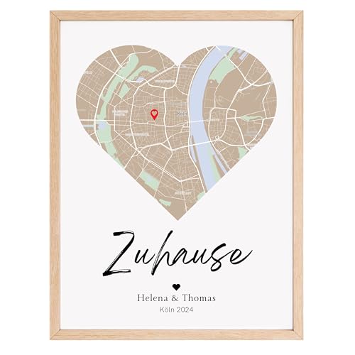 Little Mathilda Einzugsgeschenk Bild Hauseinweihung Geschenke zum Einzug Koordinaten Zuhause personalisiertes Poster Wanddeko Wohnzimmer & Bilder Wohnzimmer Richtfest Einweihungsgeschenk Haus von Little Mathilda