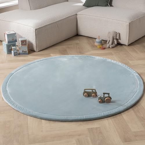 Little Olly Spielmatte Rund - Jip Blau - Einfarbig - Kinderzimmer, Babyzimmer - Jungen - Mädchen - Carpet Little Olly Spielmatte Rund - Jip Blau - Einfarbig - Kinderzimmer, Babyzimmer - Jungen - Mädchen - Carpet von Little Olly