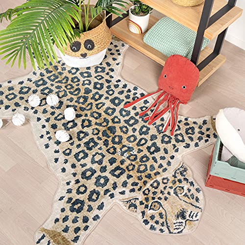 Little Olly Waschbarer Kinderteppich - Wild Panther Natur - Tier - Modern - Kinderzimmer - Jungen - Mädchen - Carpet Little Olly Waschbarer Kinderteppich - Wild Panther Natur - Tier - Modern - Kinderzimmer - Jungen - Mädchen - Carpet von Little Olly